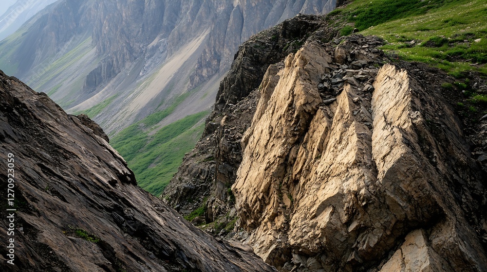 Obraz premium Majestic rocky cliffs showcasing the beauty of nature and rugged landscapes : Generative AI