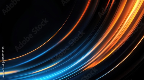 Abstract Background with Blue and Orange Curves