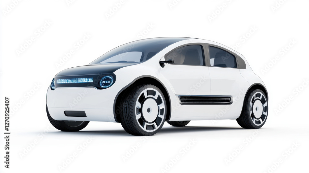 3d rendered fictional car illustration of a generic small car. a fuel cell which is used in electric car. isolated on white background. 3d rendered fictional car illustration of a generic small car. a fuel cell which is used in electric car. isolated on white background.