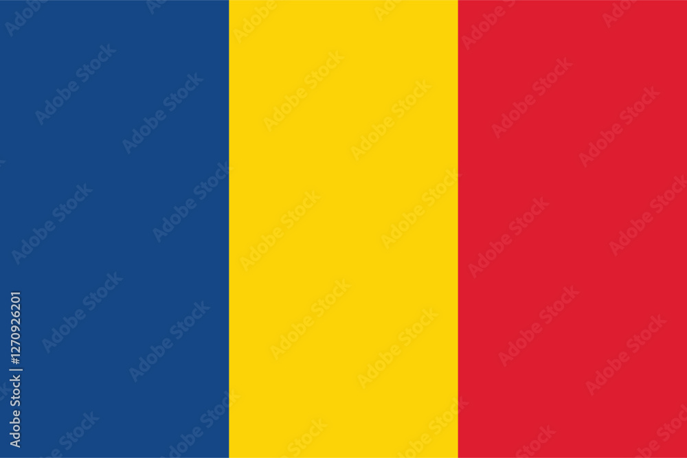 Fototapeta premium Romania national flag with Actual Measurement