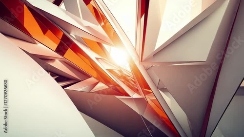 Wallpaper Mural Abstract orange glass shards intersecting, bright background, modern art/design Torontodigital.ca