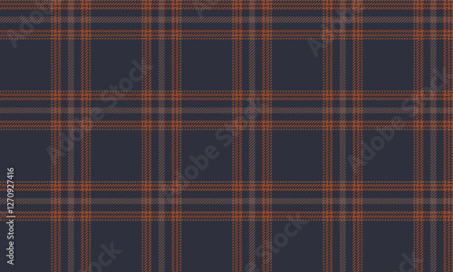 Seamless plaid, navy blue, orange, brown, warm feeling, suitable for designing clothes, skirts, pants to add a simple but good style.