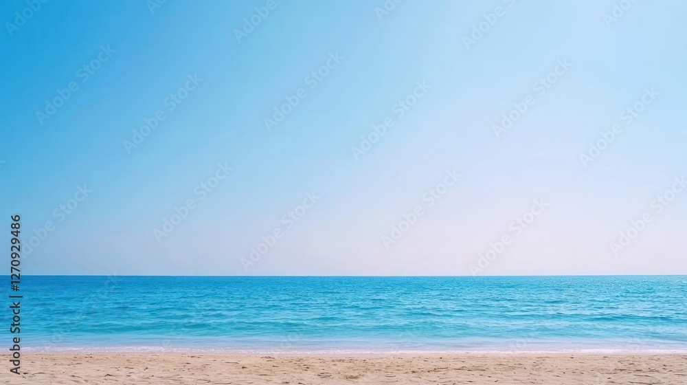 Serene Beach Landscape Under a Bright Blue Sky Serene Beach Landscape Under a Bright Blue Sky