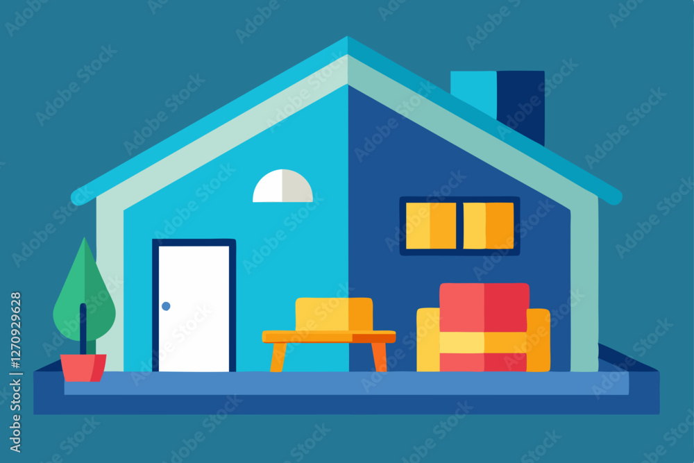 vector illustration of a house with a window vector illustration of a house with a window