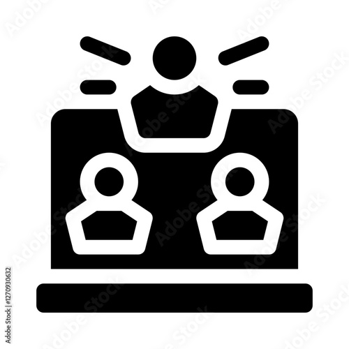 Virtual meeting glyph icon