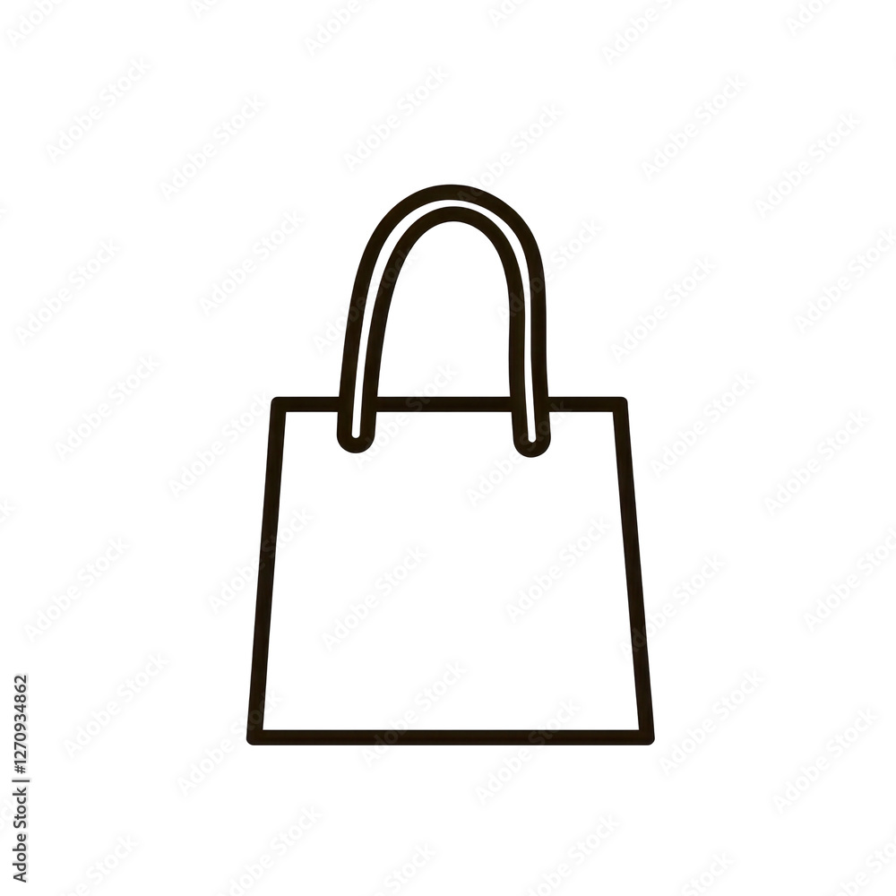 Isolated Thin Line Black Shopping Bag Icon Isolated Thin Line Black Shopping Bag Icon