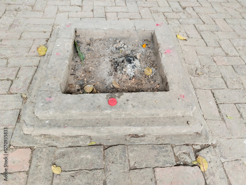 Havan kund puja in Hindu Temple photo