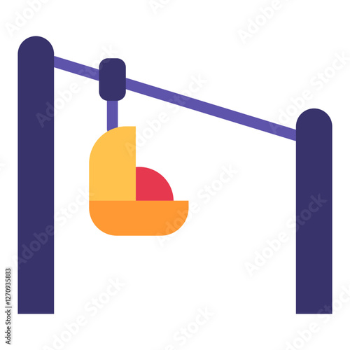Zip Line Vector Design Icon Style