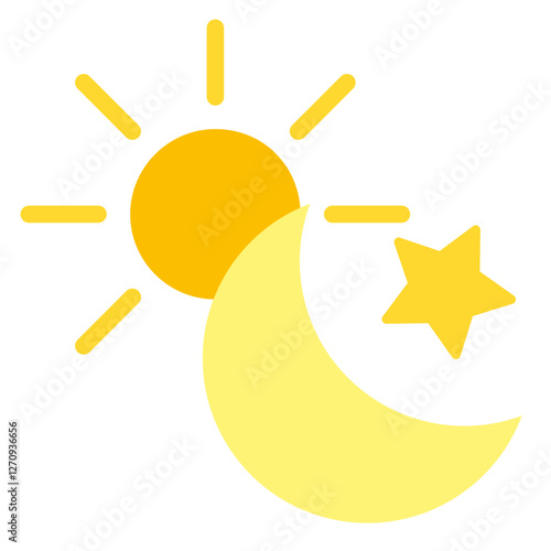 Sun and Moon Vector Design Icon Style