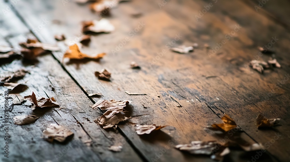 Autumn Leaves on a Rustic Wooden Floor Creating a Warm and Cozy Atmosphere : Generative AI Autumn Leaves on a Rustic Wooden Floor Creating a Warm and Cozy Atmosphere : Generative AI
