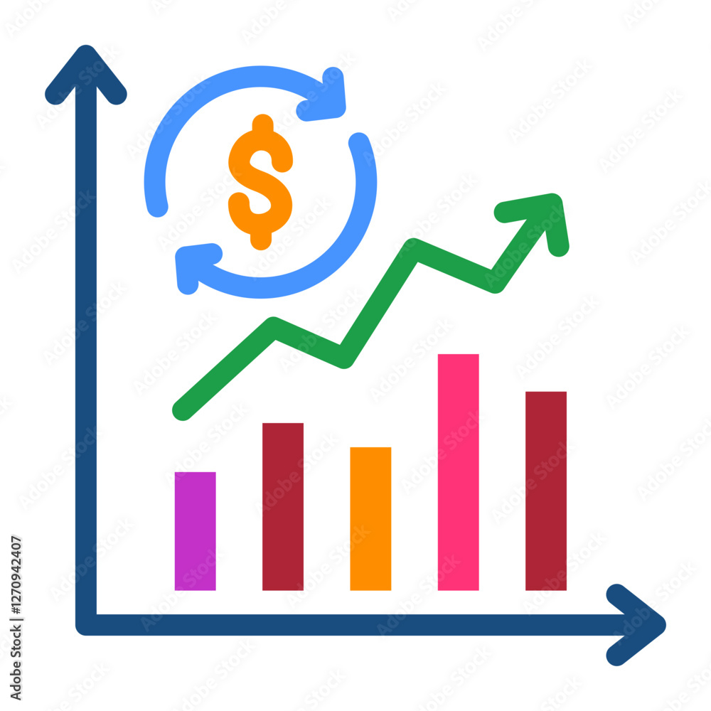 Market Recovery Vector Design Icon Style Market Recovery Vector Design Icon Style