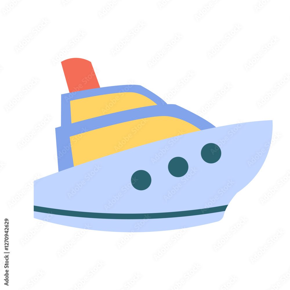 Hand drawn cruise ship isolated on white background Hand drawn cruise ship isolated on white background