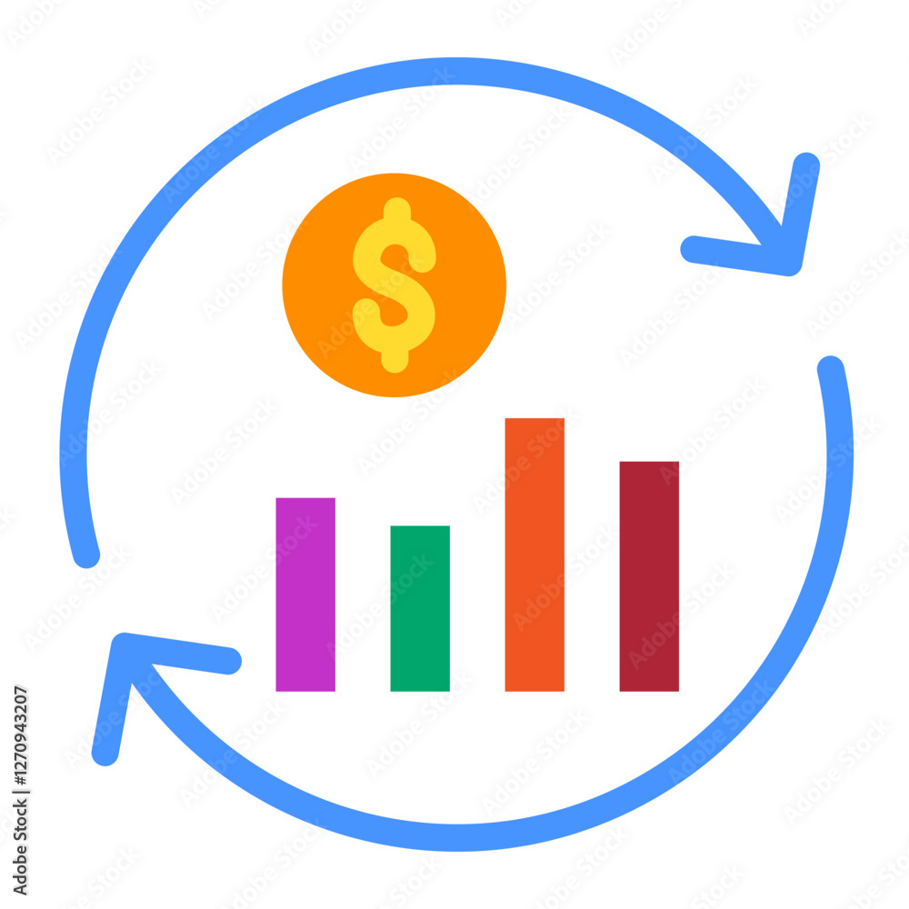 Market Moving Changes Vector Design Icon Style Market Moving Changes Vector Design Icon Style