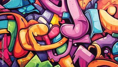 Wallpaper Mural Illustration of colorful and abstract graffiti street art Torontodigital.ca