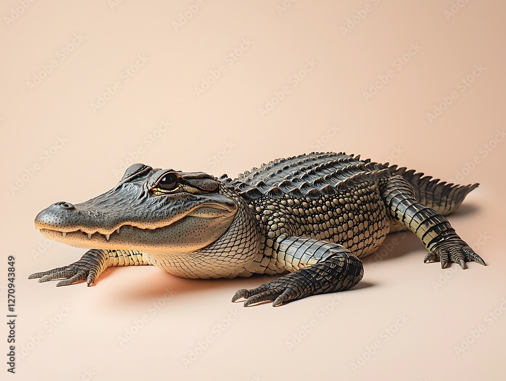 Fototapeta premium Crocodile encounter wildlife studio realistic animal portrait natural habitat close-up nature art