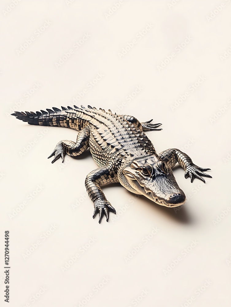 Fototapeta premium Crocodile photography studio animal portrait neutral background close-up wildlife art