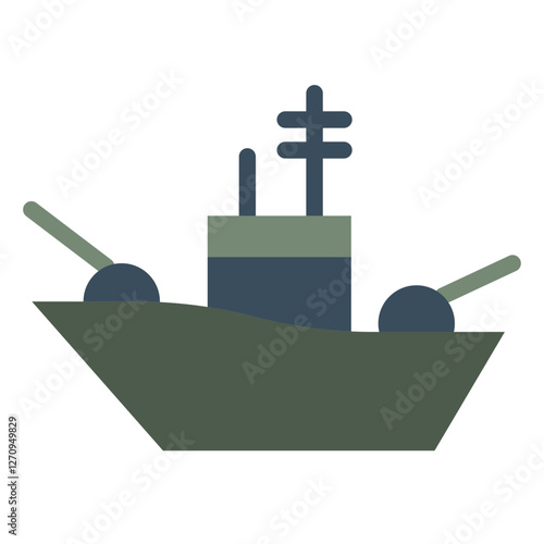 Warship Vector Design Icon Style