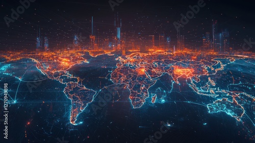 A global map highlighting key economic zones, emphasizing world economic regions and their significance in international trade.