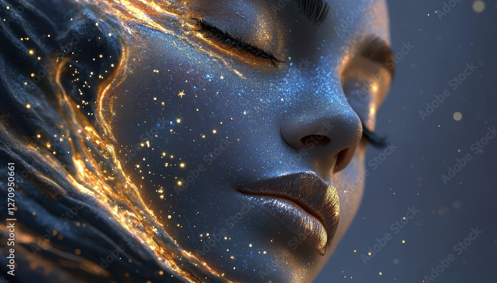 AI-generated celestial goddess, glowing aura, surreal dreamlike portrait with intricate cosmic elements AI-generated celestial goddess, glowing aura, surreal dreamlike portrait with intricate cosmic elements