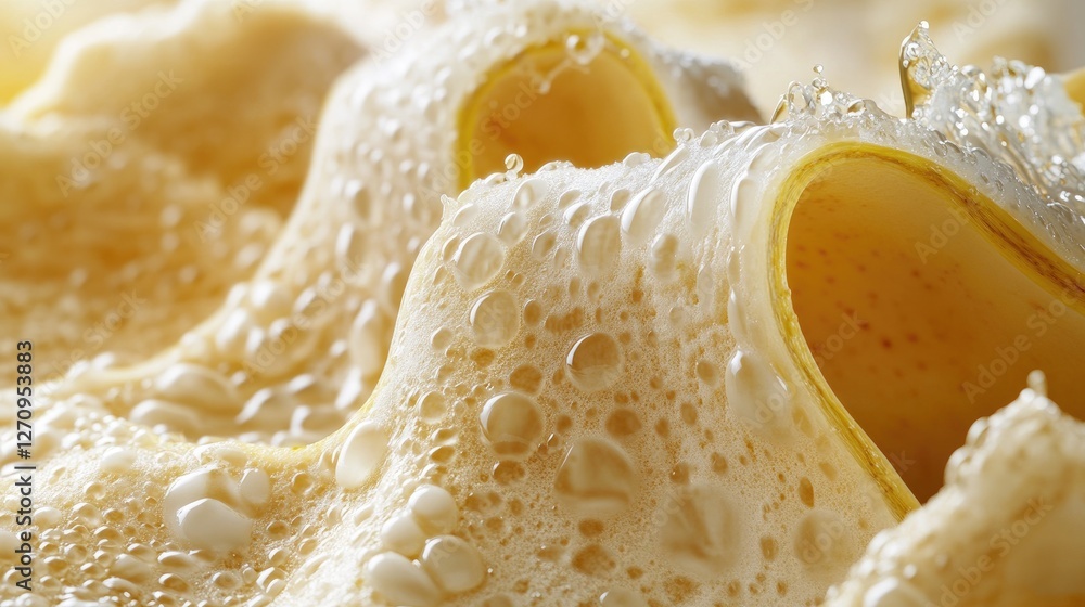 Close-up wet pasta texture, bubbles, light background, food photography Close-up wet pasta texture, bubbles, light background, food photography