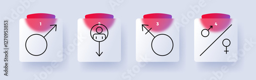 Gender and identity set icon. Male symbol, gender identity, masculinity, gender division, equality, diversity, representation, sociology, inclusivity