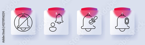 Notification set icon. Silent mode, user notifications, baby alert, smartwatch alert, communication, alarm, mobile settings, digital reminder, information.