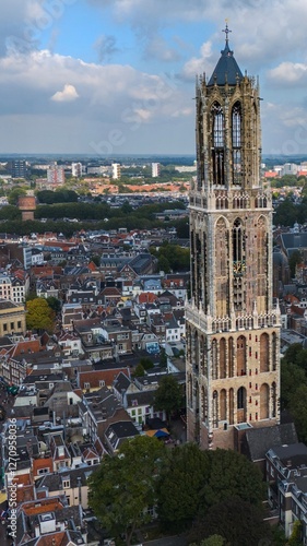 Aerial view of the Dom Tower in Utrecht