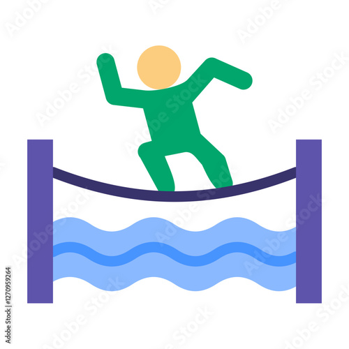 Slackline Vector Design Icon Style