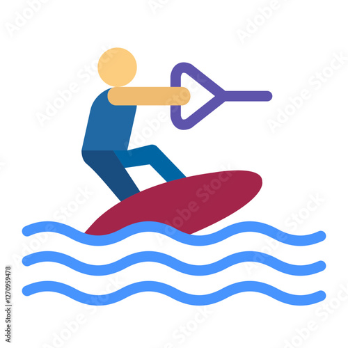 Wakeboarding Vector Design Icon Style