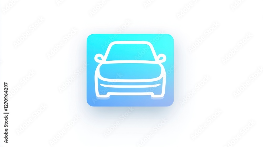 Car icon, app design, blue gradient, white background, website use Car icon, app design, blue gradient, white background, website use