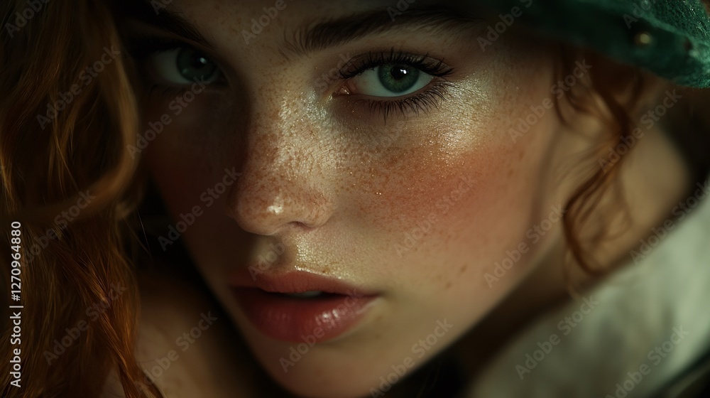 custom made wallpaper toronto digitalPortrait of young woman with freckles showing her natural beauty