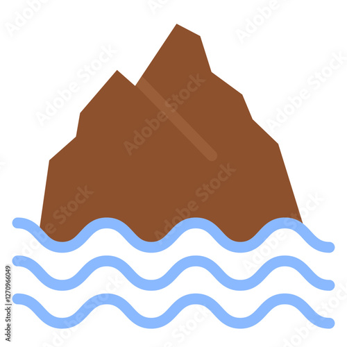 Coastal Erosion Vector Design Icon Style