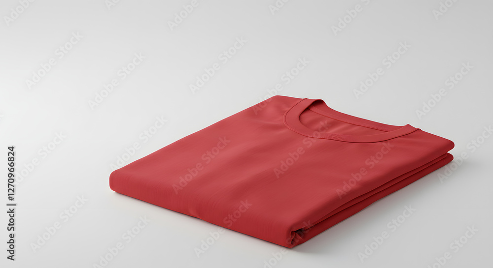 Folded red tshirt blank background soft studio light clean product shot Folded red tshirt blank background soft studio light clean product shot