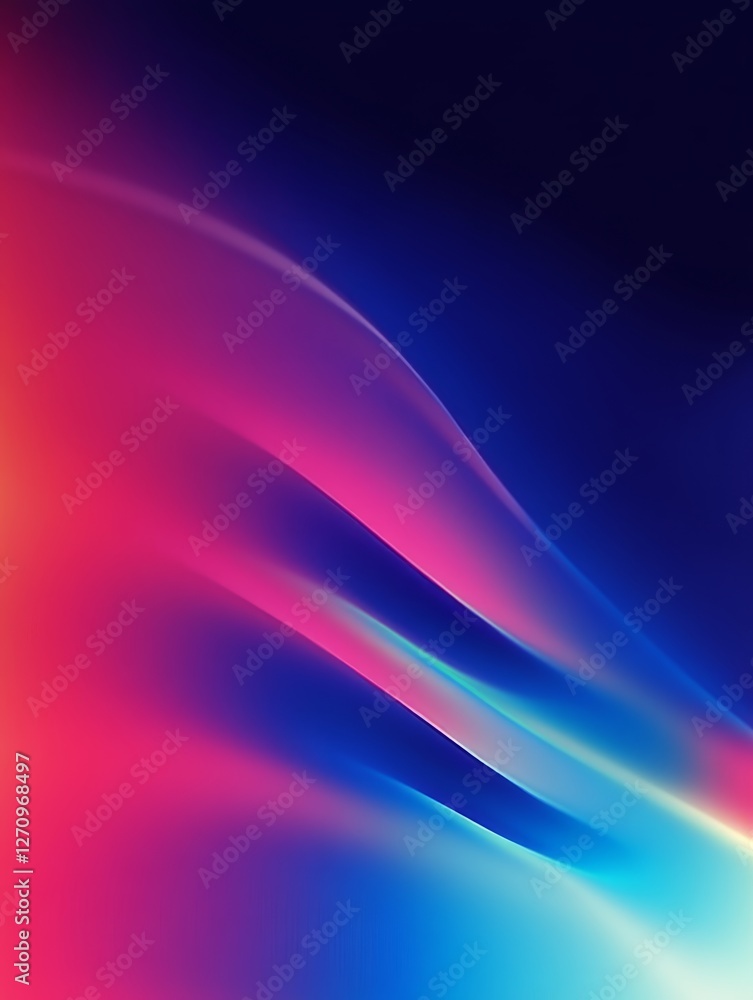 Fototapeta premium Abstract Colorful Waves, Digital Art Vivid Colors, Gradient Design