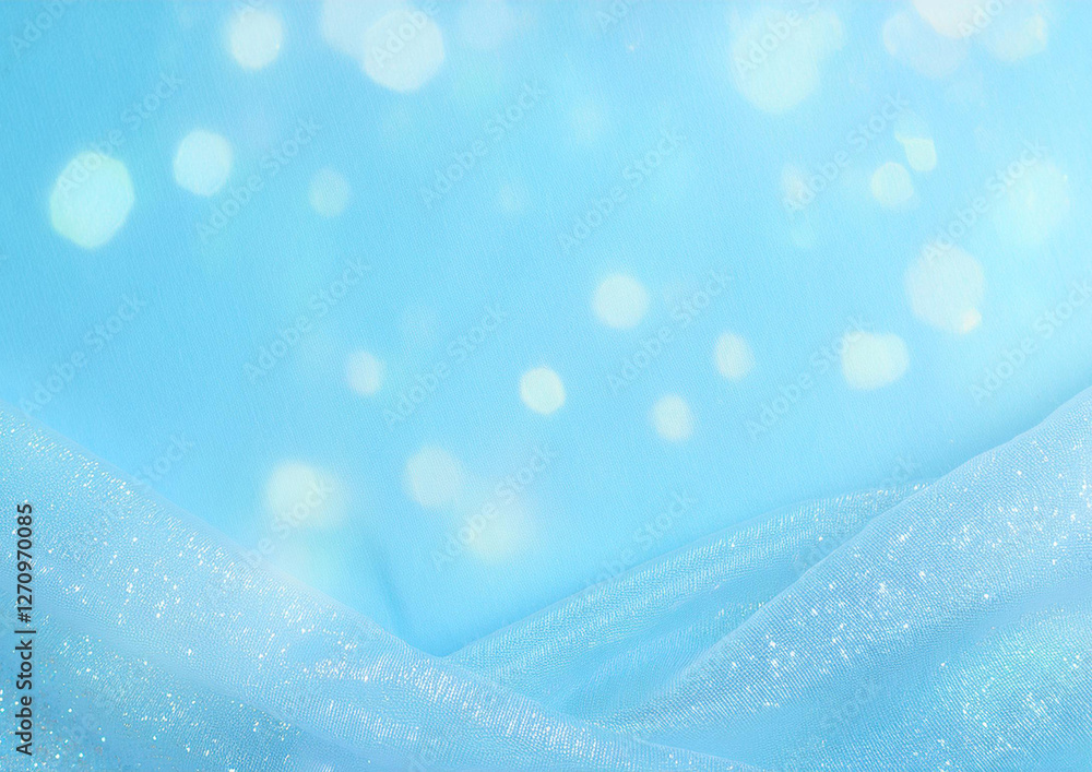 水色のオーガンジーのおしゃれな背景