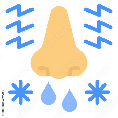 Rhinitis Vector Design Icon Style