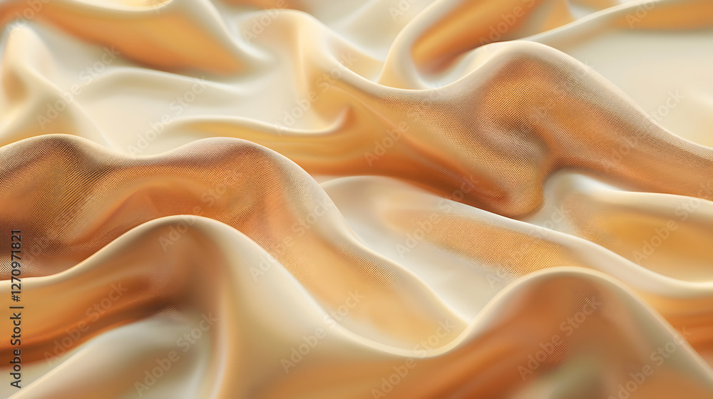 Obraz premium Flowing fabric texture in soft warm tones, creating a sense of elegance and tranquility