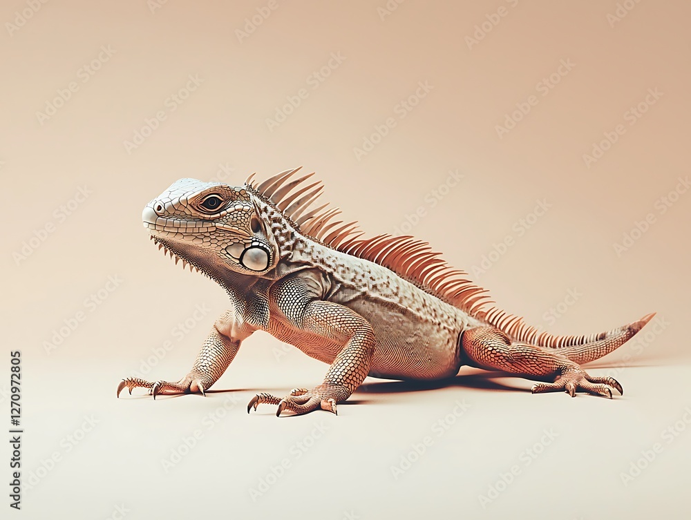 Obraz premium Captivating iguana in studio setting close-up photography natural habitat artistic composition