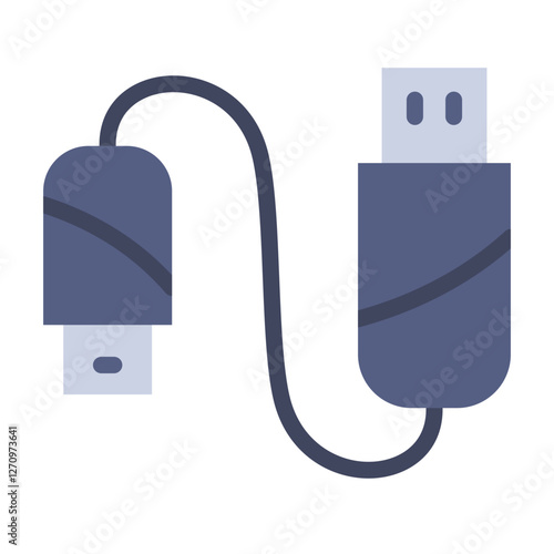 Micro USB Cable Vector Design Icon Style