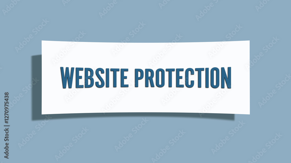 Website Protection. A card isolated on blue background. Website Protection. A card isolated on blue background.