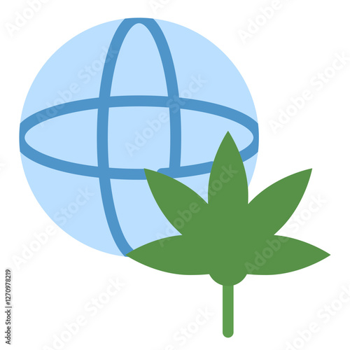 Ganja Globe Vector Design Icon Style