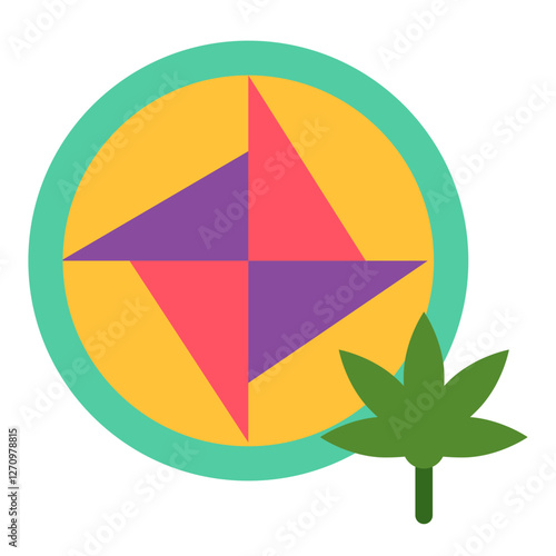 Kush Kaleidoscope Vector Design Icon Style