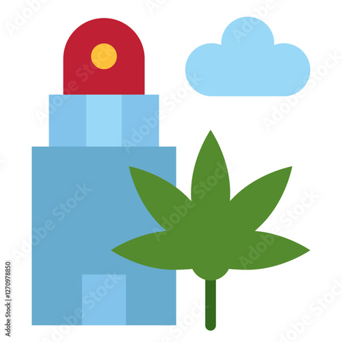 Leafy Lighthouse Vector Design Icon Style
