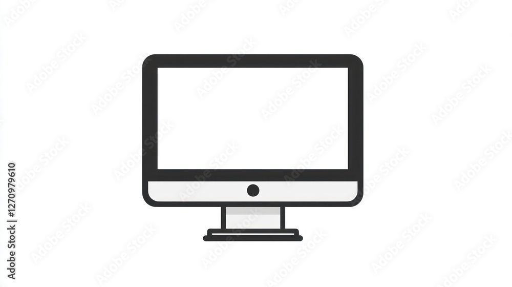 Blank desktop computer screen, white background, website mockup Blank desktop computer screen, white background, website mockup