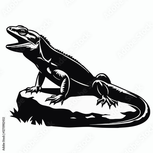 Vektor Illustration Eidechse Reptil Silhouette