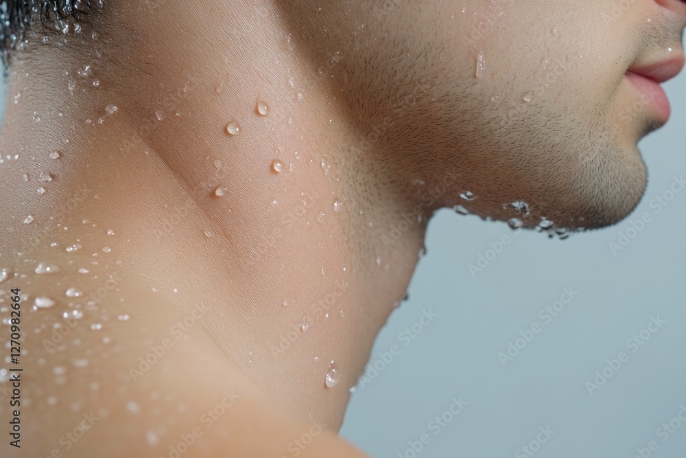 Fototapeta premium Man's smooth skin texture after shower