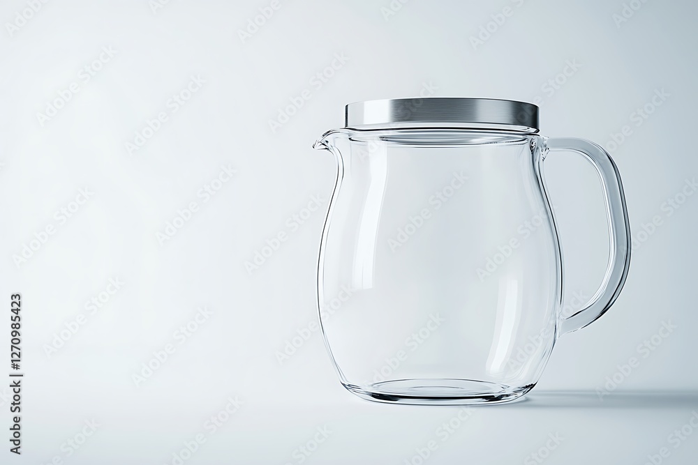Empty glass pitcher on light background Empty glass pitcher on light background