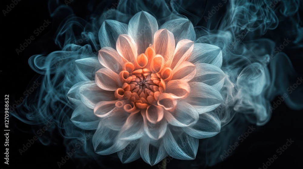 Fototapeta premium Smoky Dahlia Flower Bloom Studio Shot