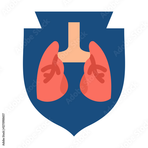 Lung Recovery Emblem Vector Design Icon Style
