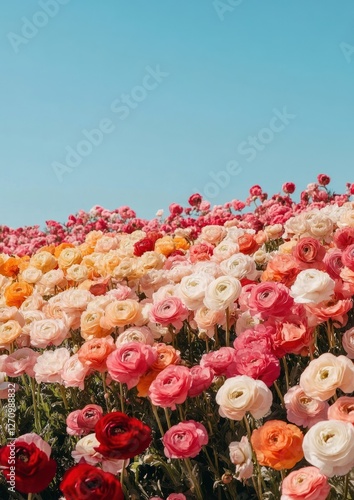 Carlsbad Flower Fields flowers ranunculus outdoors.
